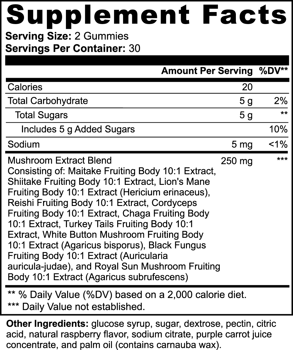 Mycelium Wisdom Gummies "Ten Sacred Mushrooms in One Bite"