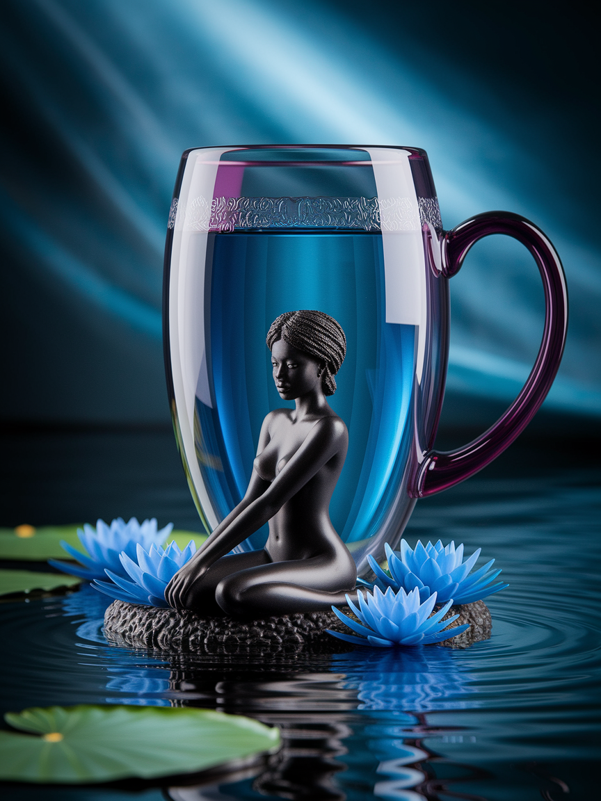 09 - Pum-Pum Power" Sacred Glass Mug with Handle, 10oz
