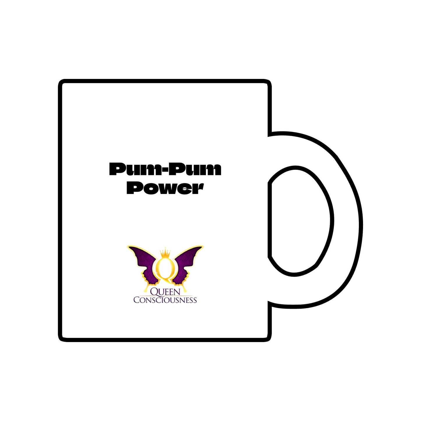 09 - Pum-Pum Power" Sacred Glass Mug with Handle, 10oz