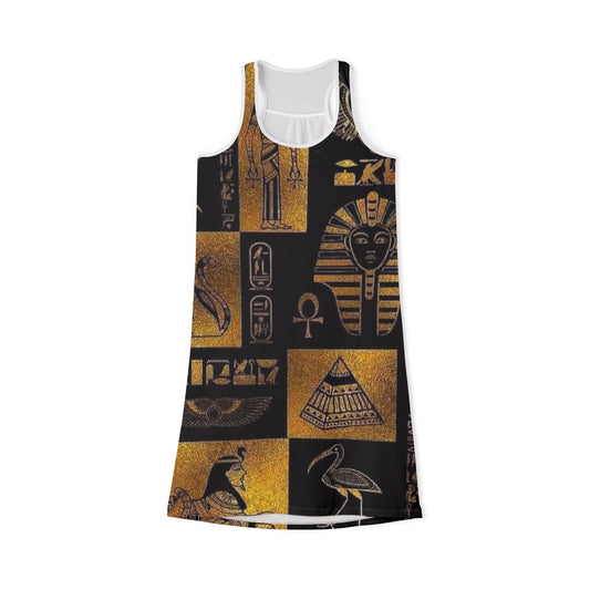 Ancient Egyptian Women&#039;s Racerback Dress - Unique Hieroglyphic Design